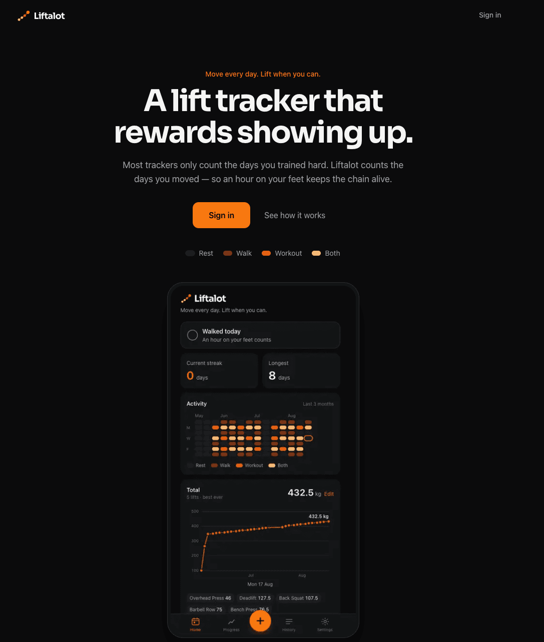 Fitness App - Liftalot preview